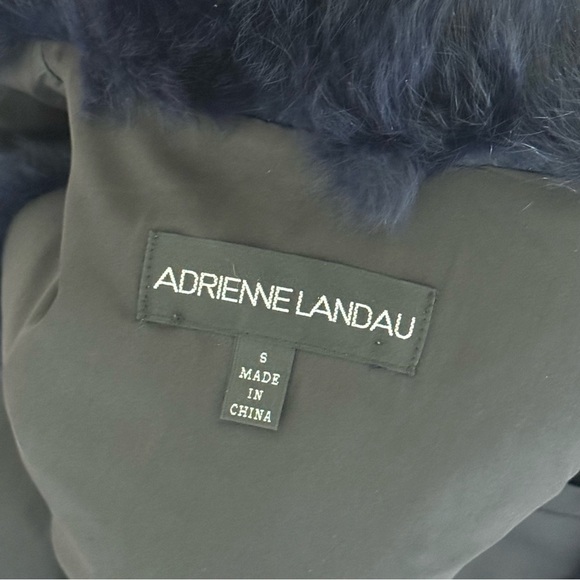 Adrienne Landau Rabbit & Fox Fur Dyed Vest - Midnight Blue - Size S - Like New - Picture 11 of 12